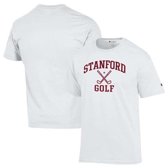 Men's-Champion  White Stanford Cardinal Icon Golf T-Shirt