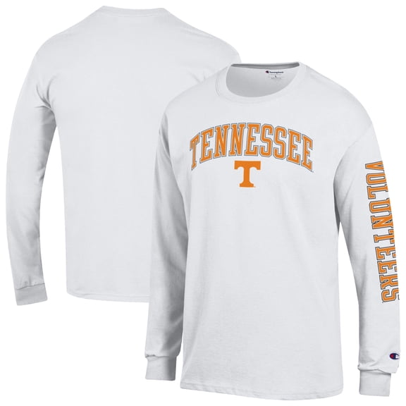 Men's Champion White Tennessee Volunteers Arch Over Logo 2-Hit Long Sleeve T-Shirt