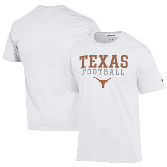 Men's Champion White Texas Longhorns Football Stack T-Shirt