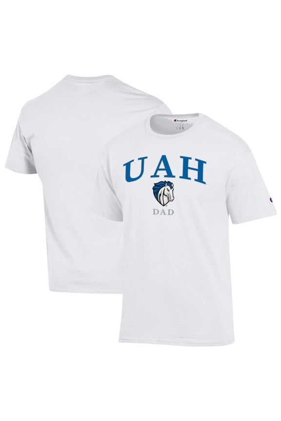Men's Champion White UAH Chargers Arch Dad Jersey T-Shirt