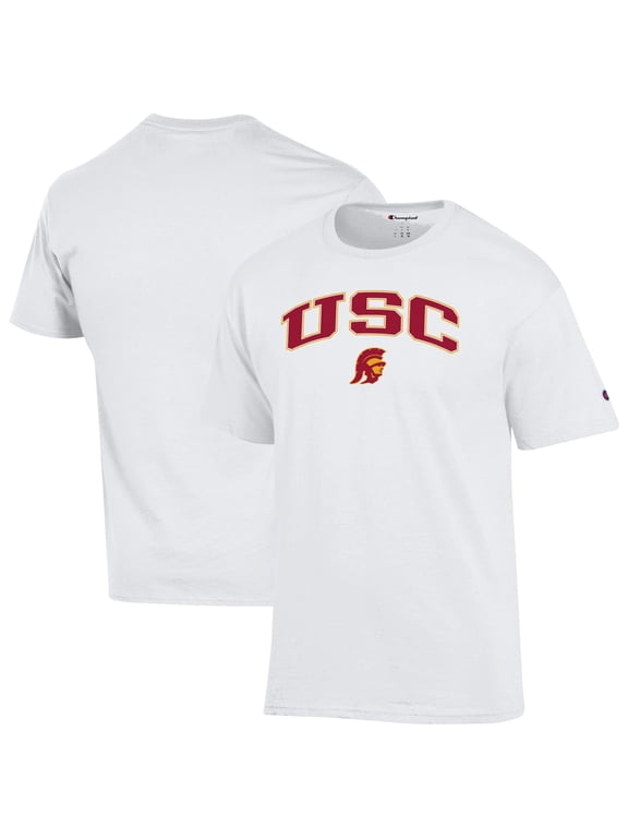Men's-Champion White USC Trojans Arched Logo T-Shirt