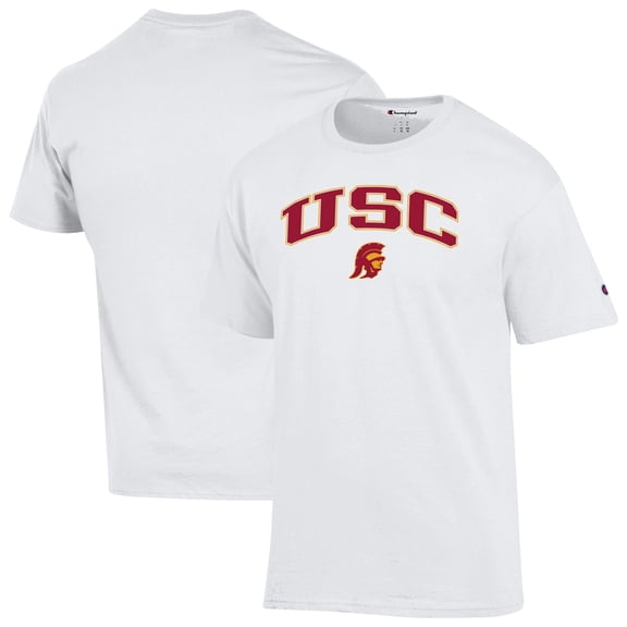 Men's-Champion White USC Trojans Arched Logo T-Shirt