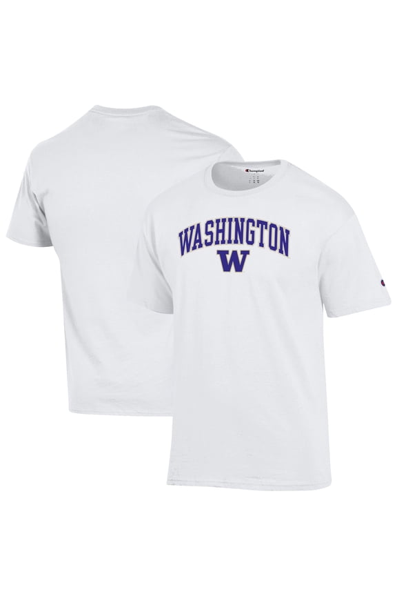 Men's-Champion White Washington Huskies Arch Over Logo T-Shirt