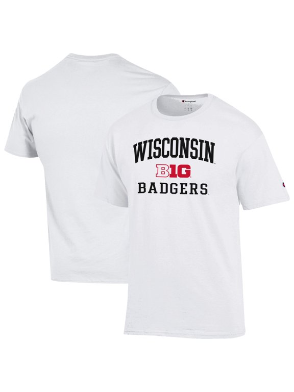 Men's Champion White Wisconsin Badgers Big Ten T-Shirt