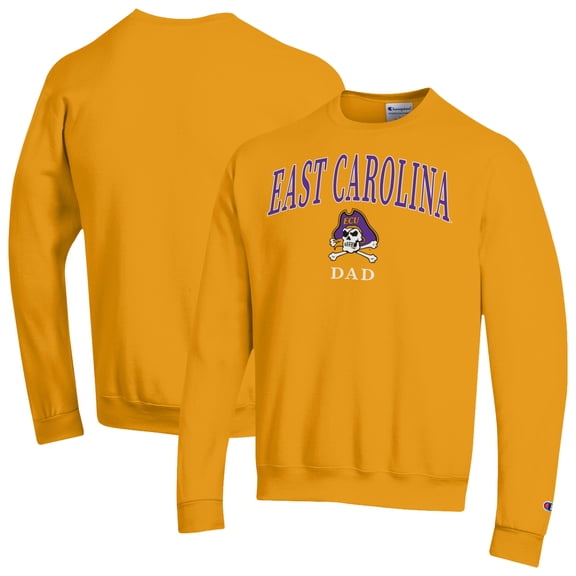 Men's Champion  Yellow ECU Pirates Arch Dad Eco Powerblend Sweatshirt