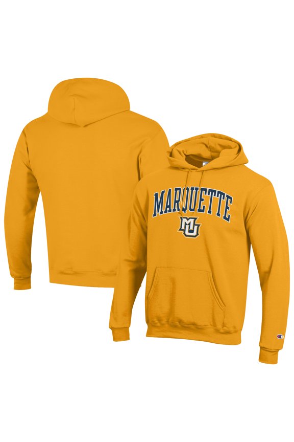 Men's Champion Yellow Marquette Golden Eagles  Campus Eco Powerblend Hoodie