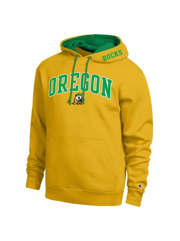 Men's Champion Yellow Oregon Ducks Arch Tackle Twill Hoodie