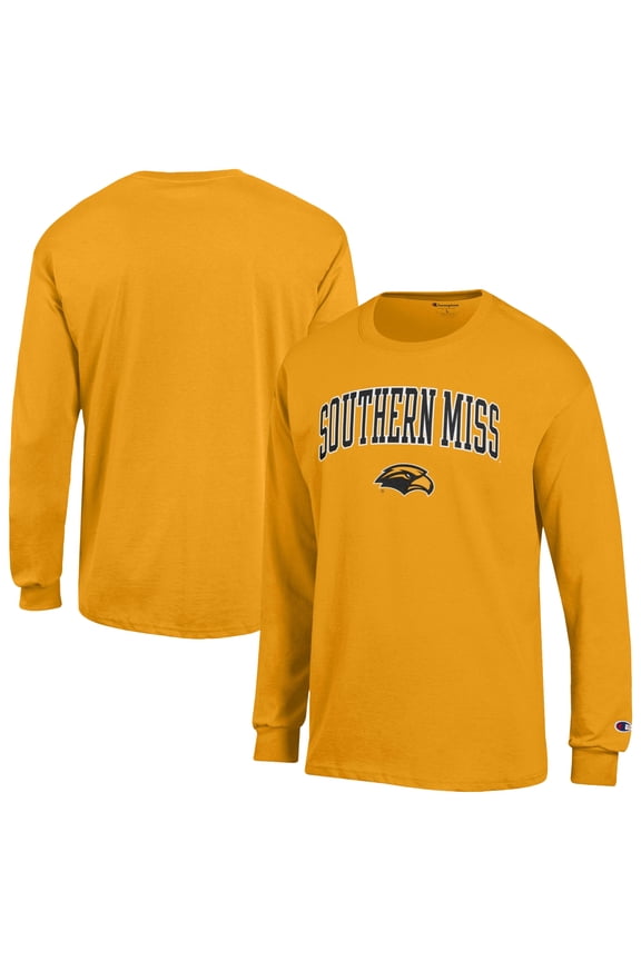 Men's Champion Yellow Southern Miss Golden Eagles Campus Long-Sleeve T-Shirt