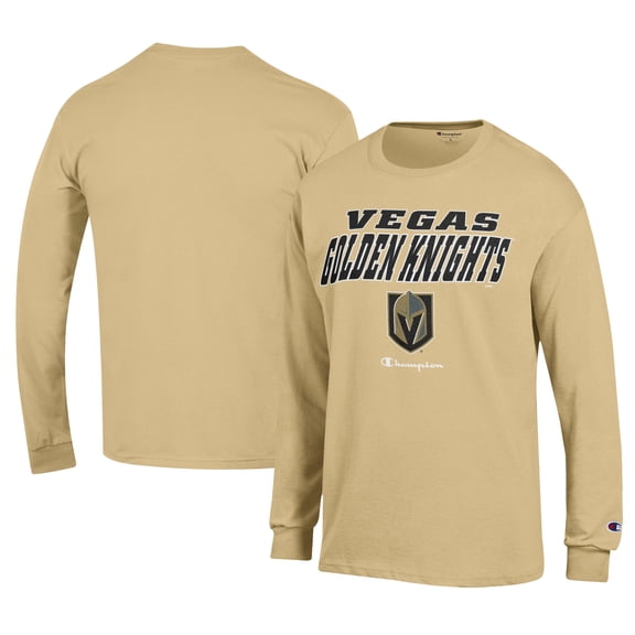 Men's Champion Yellow Vegas Golden Knights Long-Sleeve Jersey T-Shirt