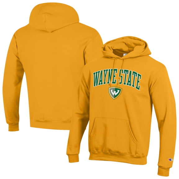 Men's Champion Yellow Wayne State Warriors Campus Eco Powerblend Hoodie