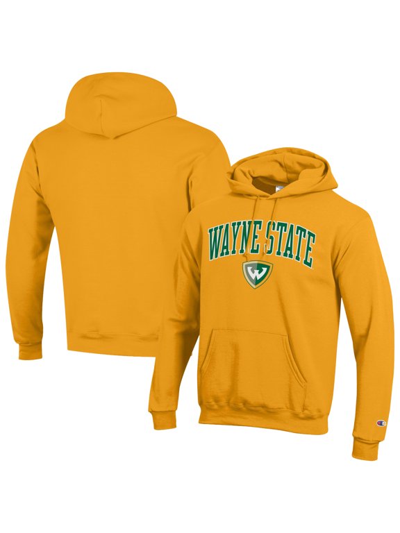 Men's Champion Yellow Wayne State Warriors Campus Eco Powerblend Hoodie
