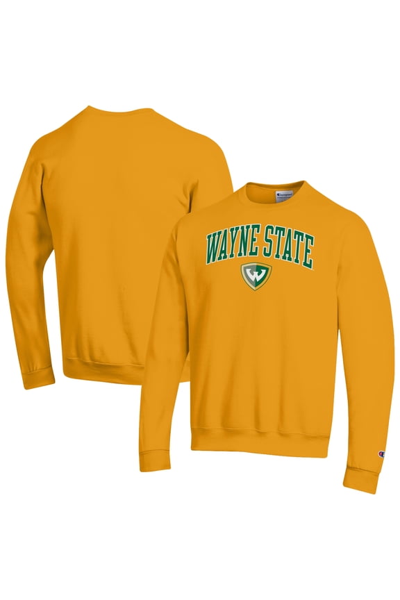 Men's Champion Yellow Wayne State Warriors Campus Eco Powerblend Sweatshirt