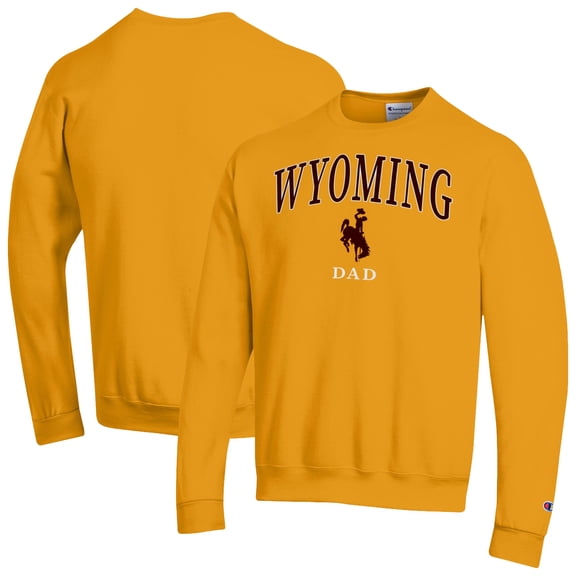 Men's Champion Yellow Wyoming Cowboys Arch Dad Eco Powerblend Sweatshirt