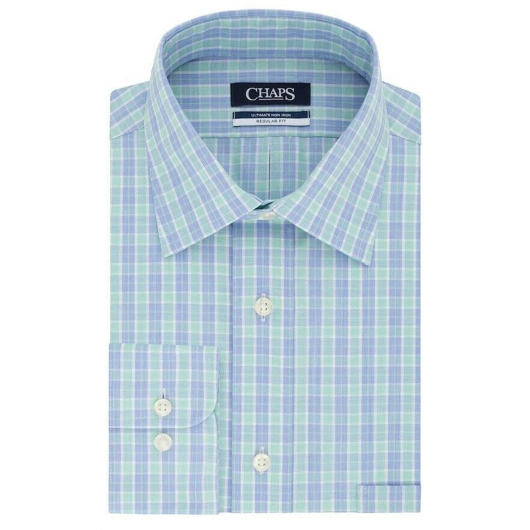 chaps coolmax dress shirts Chaps Men's CoolMax Dress Shirt Regular-Fit Flex-Stretch Collar Blue NWT