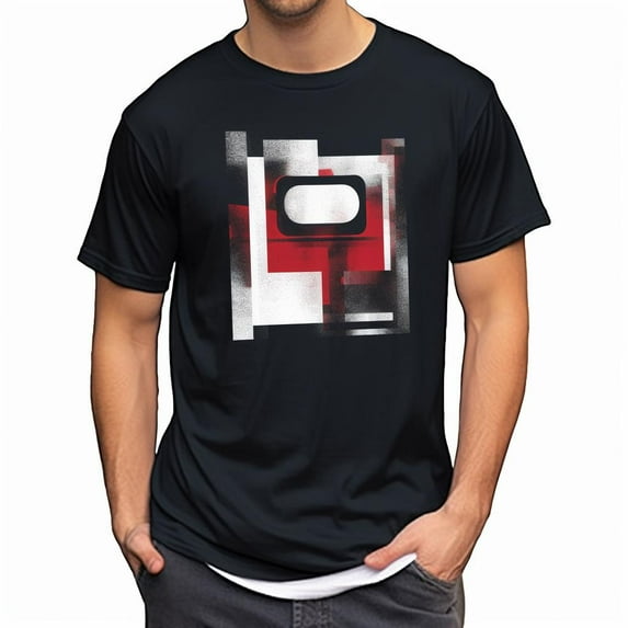 Men's Character Distortion T-Shirt New Cotton Black Tee XS-5XL