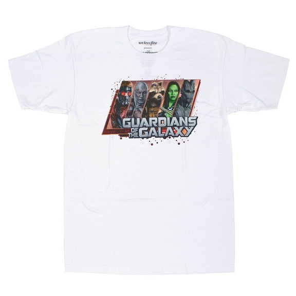Men's Character Panels Crew Tee T-Shirt (White, Medium)