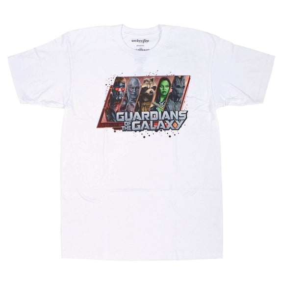 Men's Character Panels Crew Tee T-Shirt (White, XX-Large)