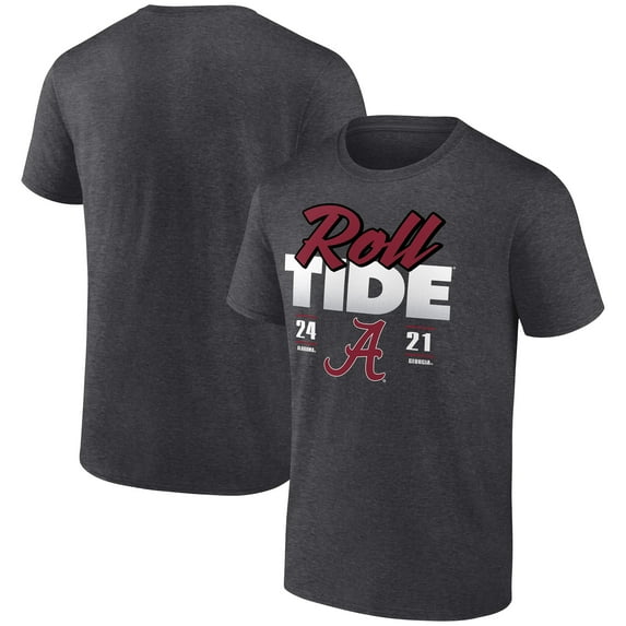 Men's Charcoal Alabama Crimson Tide vs. Georgia Bulldogs 2025 Score T-Shirt