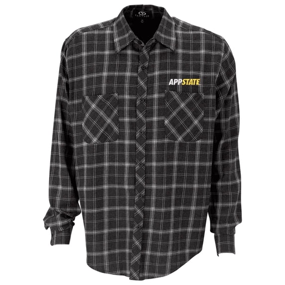 Men's Charcoal Appalachian State Mountaineers Brewer Flannel Long Sleeve Shirt