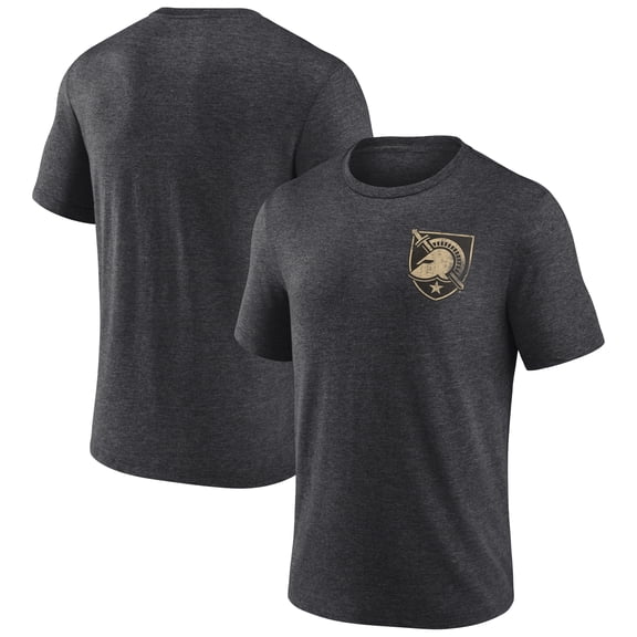 Men's Charcoal Army Black Knights Left Distressed Logo Tri-Blend T-Shirt
