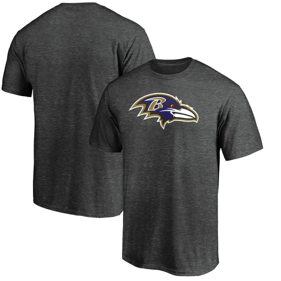 Men's Fanatics Heather Charcoal Baltimore Ravens Primary Logo T-Shirt