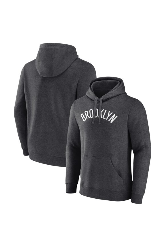Men's Charcoal Brooklyn Nets Wordmark Alternate Pullover Hoodie