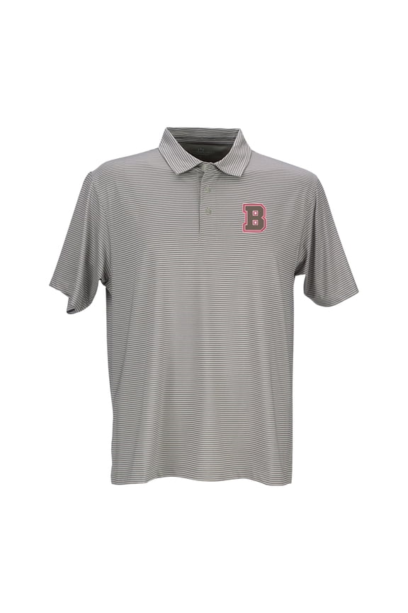 Men's Charcoal Brown Bears Vansport Pro Tonal Micro-Stripe Polo