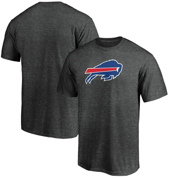 Men's Fanatics Heather Charcoal Buffalo Bills Primary Logo T-Shirt