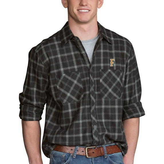 Men's Charcoal Cal State Fullerton Titans Brewer Flannel Long Sleeve Shirt