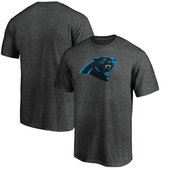 Men's Fanatics Heather Charcoal Carolina Panthers Primary Logo T-Shirt