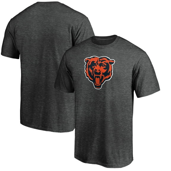 Men's Fanatics Heather Charcoal Chicago Bears Primary Logo T-Shirt