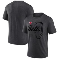 Men's  Charcoal Chicago Bulls Announcer Tri-Blend T-Shirt