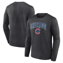 Men's Charcoal Chicago Cubs Team Lockup Long Sleeve T-Shirt