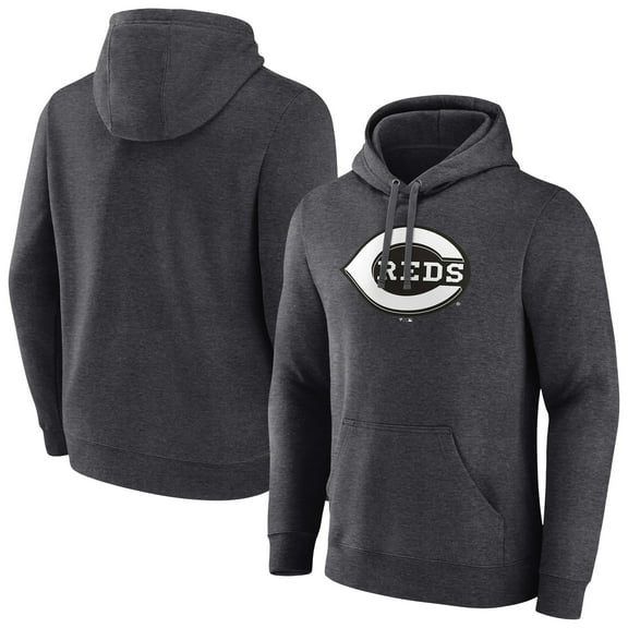 Men's Charcoal Cincinnati Reds Monochrome Pullover Hoodie