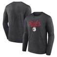 thumbnail image 1 of Men's Charcoal Cincinnati Reds Team Lockup Long Sleeve T-Shirt, 1 of 3