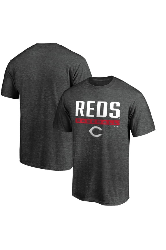 Men's Charcoal Cincinnati Reds Team Win Stripe T-Shirt