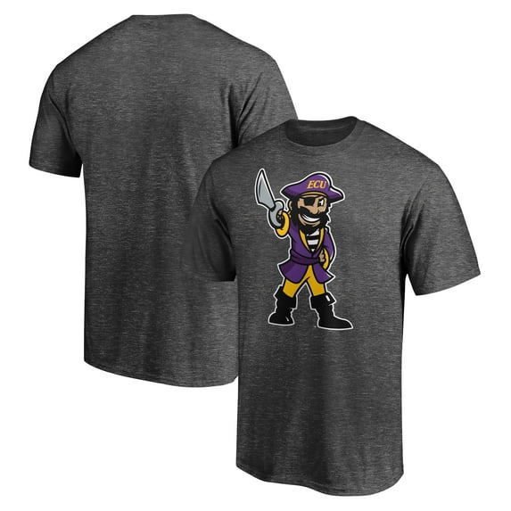 Men's Charcoal ECU Pirates Pee Dee Mark T-Shirt