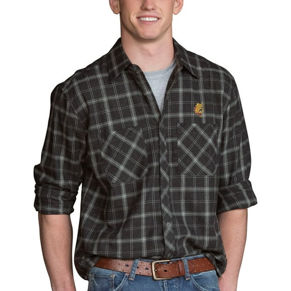 Men's Charcoal Ferris State Bulldogs Brewer Flannel Long Sleeve Shirt