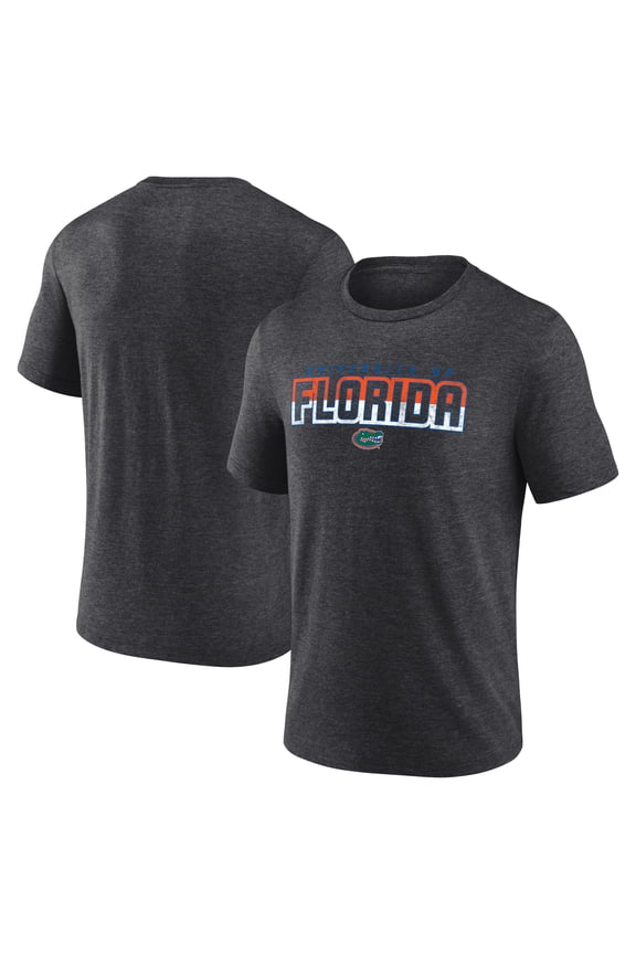 Men's Charcoal Florida Gators Split Knockout Tri-Blend T-Shirt