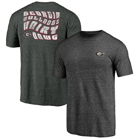 Men's Charcoal Georgia Bulldogs Wavy Logo Tri-Blend T-Shirt