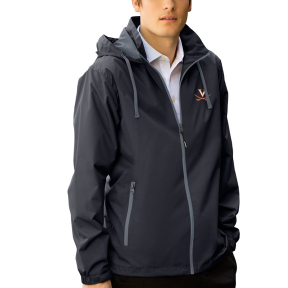 Men's Charcoal/Gray Virginia Cavaliers Club Full-Zip Hooded Jacket