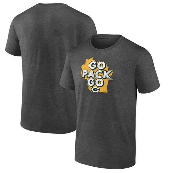 Men's Charcoal Green Bay Packers Passing Touchdown T-Shirt