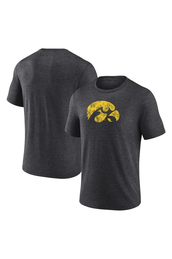 Men's Charcoal Iowa Hawkeyes Classic Primary Tri-Blend T-Shirt