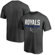 Mens Charcoal Kansas City Royals Win Stripe Logo T-Shirt