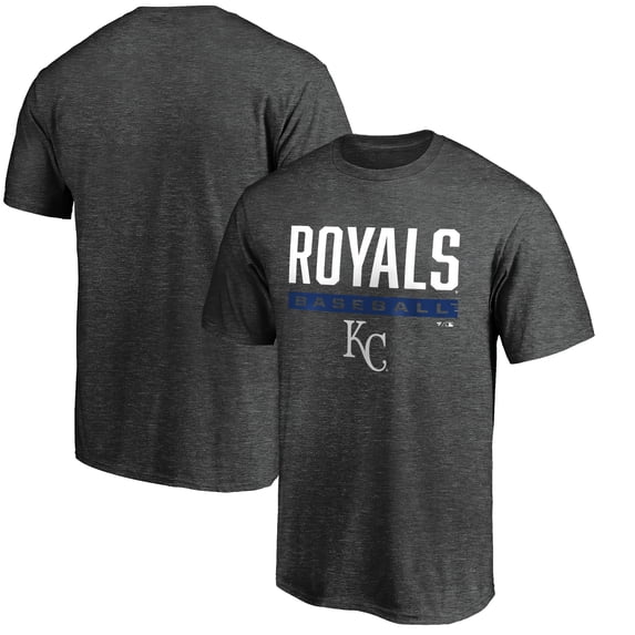 Men's Charcoal Kansas City Royals Win Stripe Logo T-Shirt