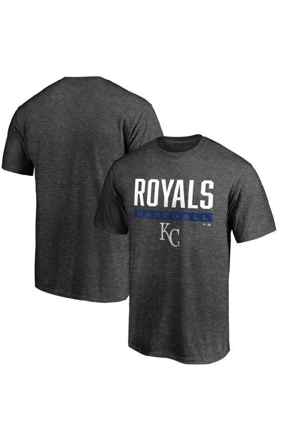 Men's Charcoal Kansas City Royals Win Stripe Logo T-Shirt