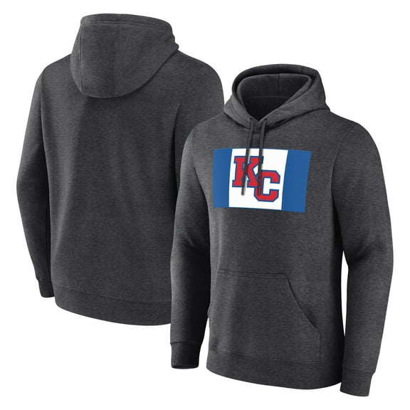 Men's Charcoal Kansas Jayhawks KC Logo Pullover Hoodie