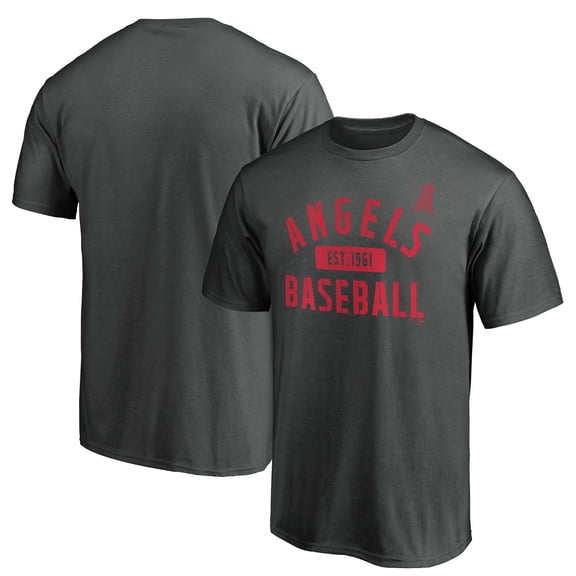 Men's Charcoal Los Angeles Angels Team Primary Pill T-Shirt