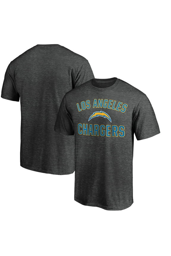 Men's Fanatics Heather Charcoal Los Angeles Chargers Victory Arch T-Shirt