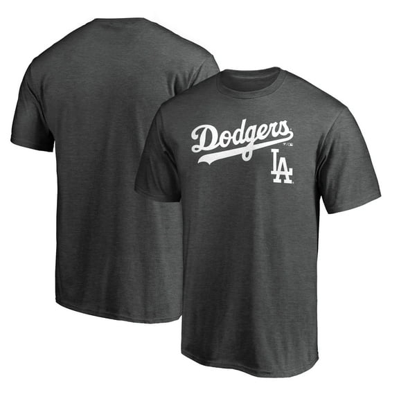 Men's Charcoal Los Angeles Dodgers Team Lockup T-Shirt